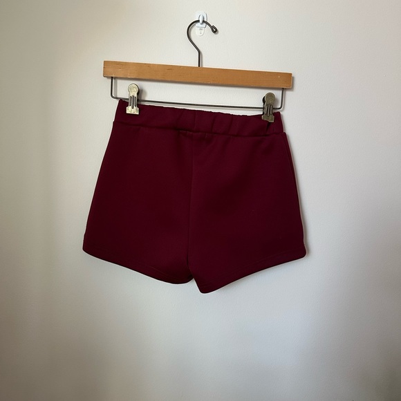 Burgundy Wine Red Mini Skort Midrise - Picture 6 of 10